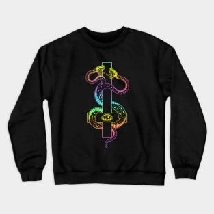 inverted cross. satanic two-headed serpent Crewneck Sweatshirt